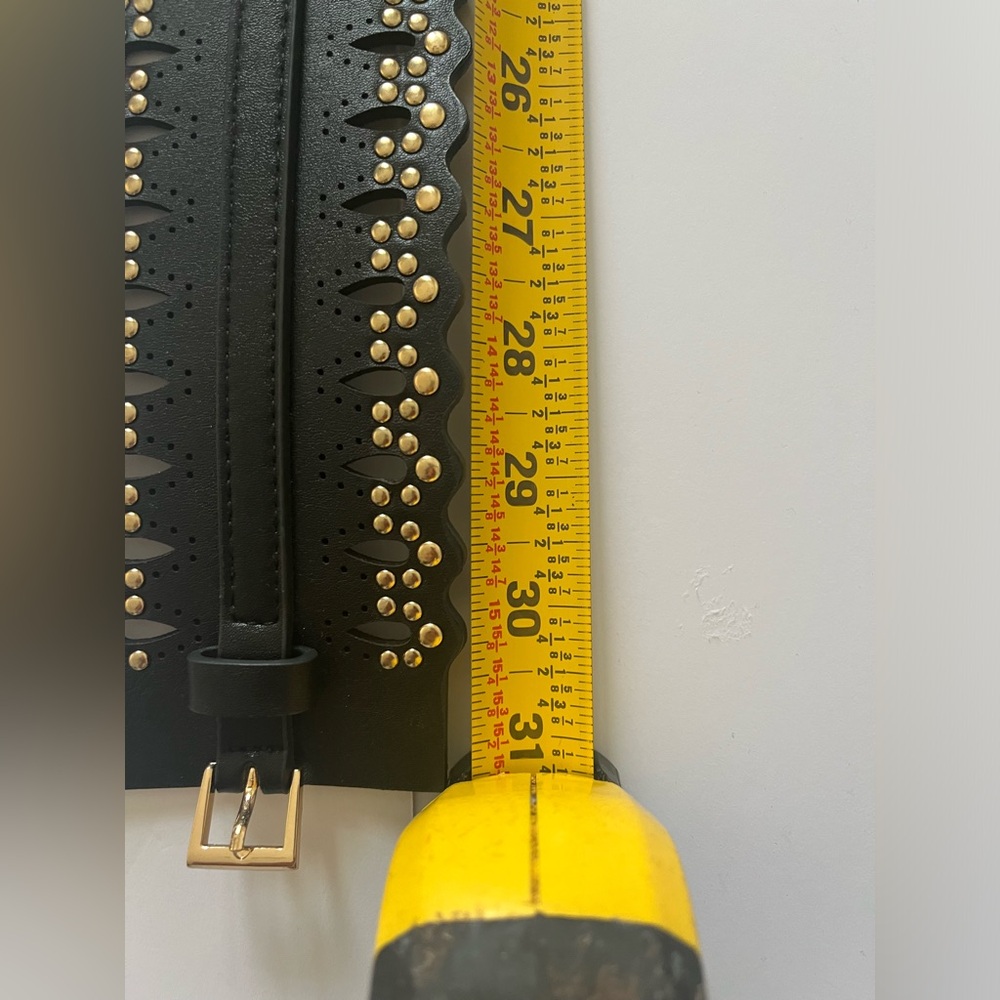 Black & Gold Studded Chain Waist Belt | Adjustable Dress Belt | Never Worn - Picture 9 of 12